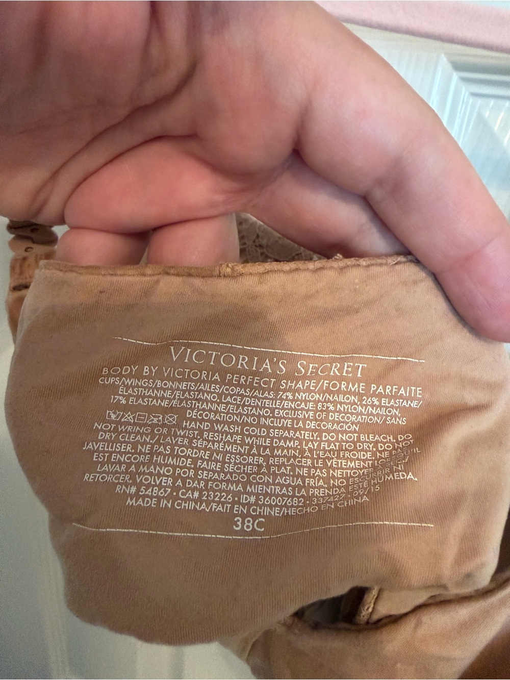 Victoria’s Secret Body by Victoria Perfect Shape Bra 38C Nude Lace - Picture 5 of 6